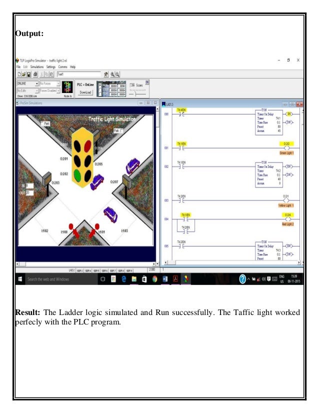 summer internship report for plc programming of traffic light through\u202631 output result the ladder logic